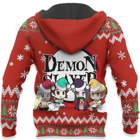 DivesArt - Demon Slayer Ugly Christmas tröja och hoodie Kimetsu Nej Yaiba Xmas Present